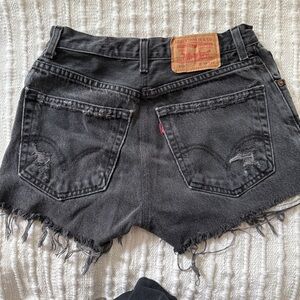 Levi's Black Denim Cutoff Shorts